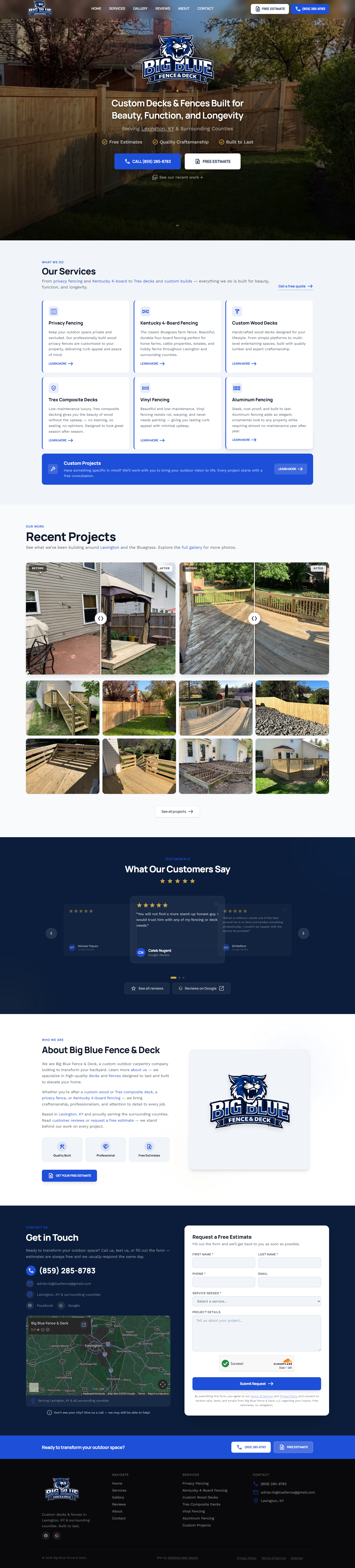 Big Blue Fence and Deck